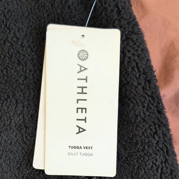 Athleta Tugga Black Sherpa Zip Vest NWT - Picture 7 of 8